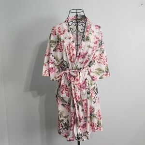 Show Me Your Mumu Floral Kimono Robe One Size Pink Bridal Getting Ready Lounge